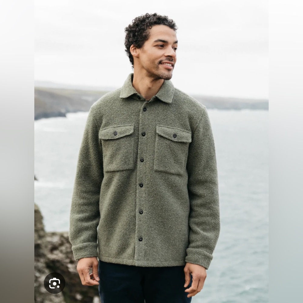 Finisterre men’s medium wool fleece over shirt NWOT